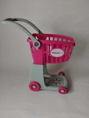 Walmart Child's Toy Shopping Cart Pink with Wheels Used